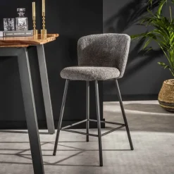 WoonStijl Barstoel Curve Boucle grijs