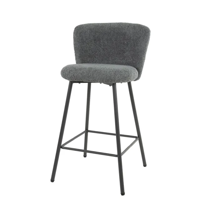 WoonStijl Barstoel Curve Boucle grijs