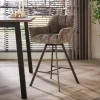 WoonStijl Barstoel raster draaibaar Rich Taupe - Bruin frame