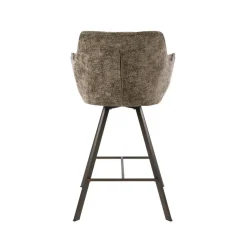 WoonStijl Barstoel raster draaibaar Rich Taupe - Bruin frame