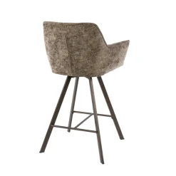 WoonStijl Barstoel raster draaibaar Rich Taupe - Bruin frame