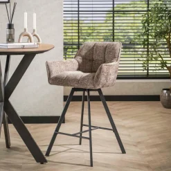 WoonStijl Barstoel raster draaibaar Rich Champagne