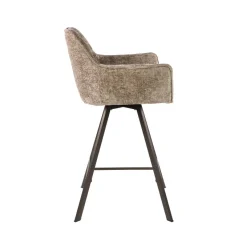 WoonStijl Barstoel raster draaibaar Rich champagne - Bruin frame