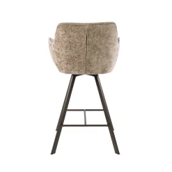 WoonStijl Barstoel raster draaibaar Rich champagne - Bruin frame