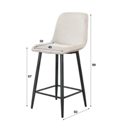 WoonStijl Barstoel Rib Rock zand