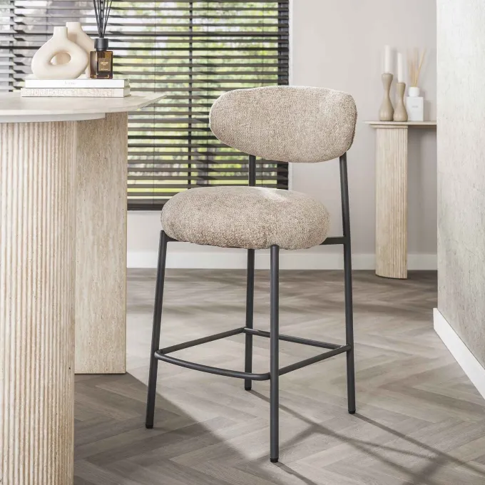 WoonStijl Barstoel Round Cargo zand