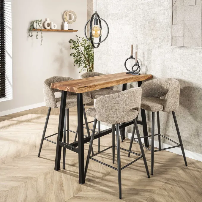 WoonStijl Barstoel Salon Tissee cargo zandkleur