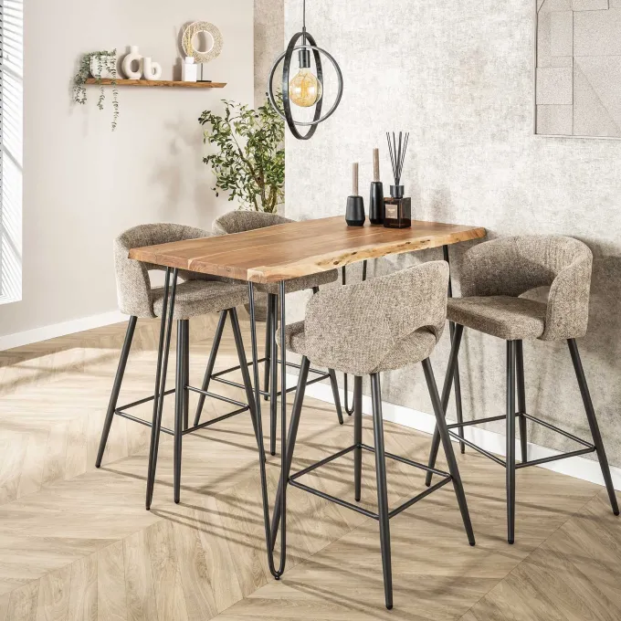 WoonStijl Barstoel Salon Tissee cargo zandkleur