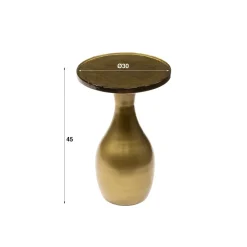 WoonStijl Bijzettafel S druppel Eclipse goud antiek finish