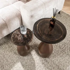 WoonStijl Bijzettafel S druppel Eclipse koper antiek finish