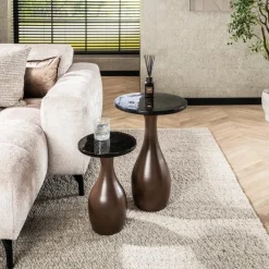 WoonStijl Bijzettafel S druppel Eclipse koper antiek finish
