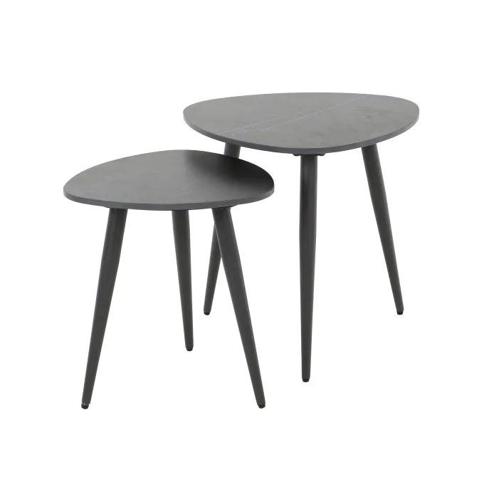 WoonStijl Bijzettafel set van 2 driehoekig ceramic