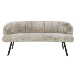 WoonStijl Eetkamerbank Oval Allura zand - Frame bruin