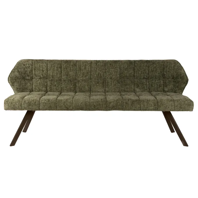 WoonStijl Eetkamerbank raster 180 Hoven groen-bruin frame