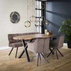 WoonStijl Eetkamerbank Raster 180 Velvet Antraciet - Luxe en Comfort