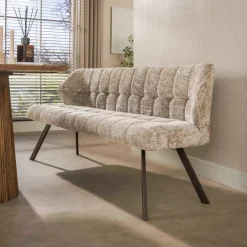 WoonStijl Eetkamerbank raster 180 Alure zand-bruin frame