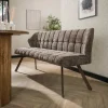 WoonStijl Eetkamerbank raster 180 Hoven taupe-bruin frame