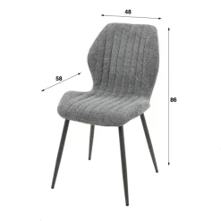 WoonStijl Eetkamerstoel Lende Boucle grijs