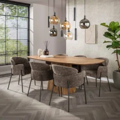 WoonStijl Eetkamerstoel ronde rug Curva Hoven Taupe