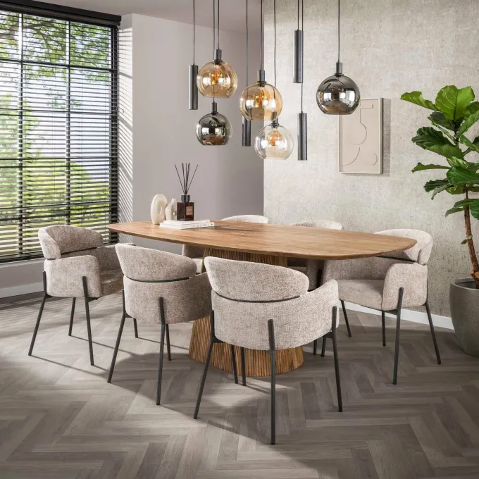 WoonStijl Eetkamerstoel ronde rug Curva Hoven Zand