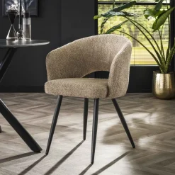 WoonStijl Eetkamerstoel Salon Boucle zandkleur