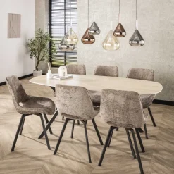 WoonStijl Eetkamerstoel Swivel - Rich champagne