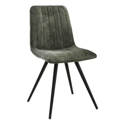 WoonStijl Eetkamerstoel velvet straight stitch - Groen of goud