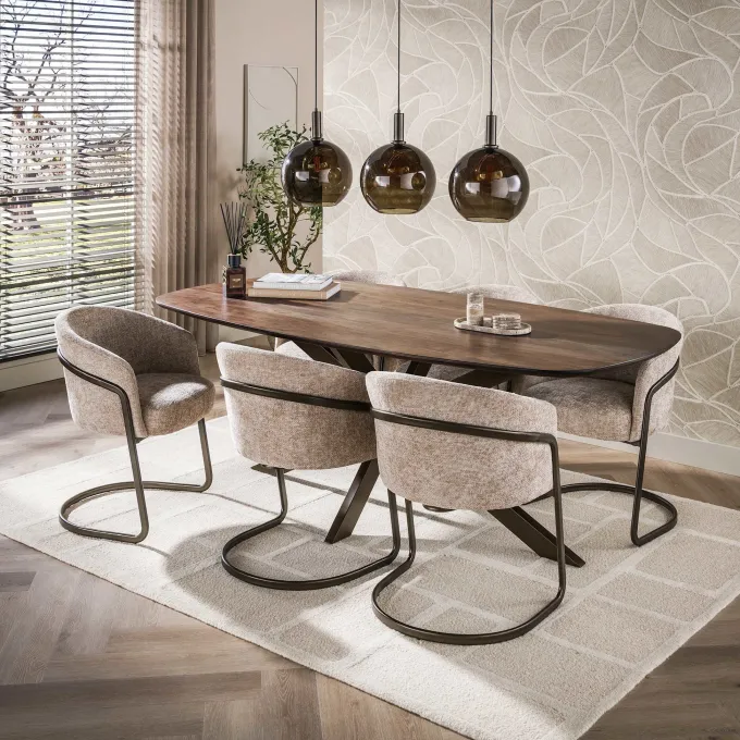 WoonStijl Eetkamertafel 215 Arhus solid bruin