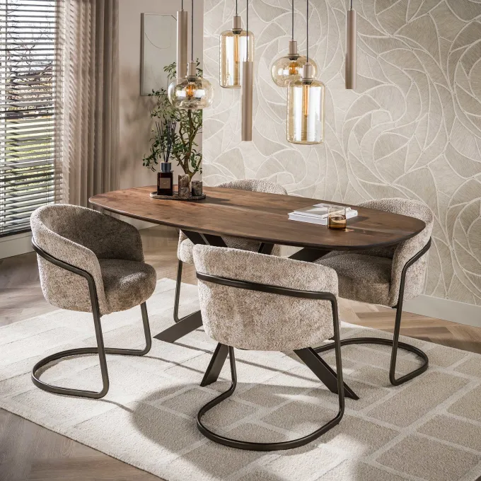 WoonStijl Eetkamertafel 180 Arhus solid bruin