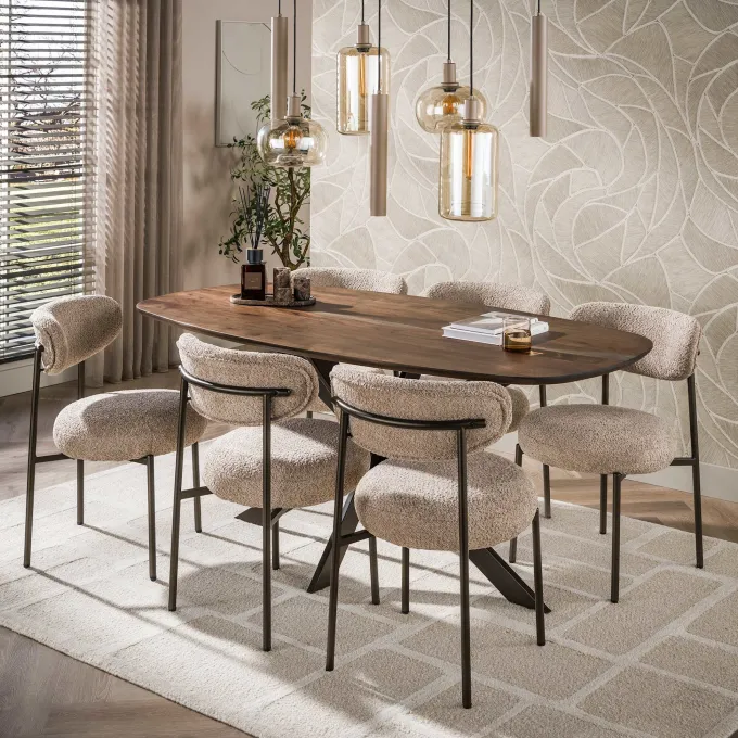 WoonStijl Eetkamertafel 180 Arhus solid bruin