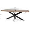 WoonStijl Eetkamertafel 215 Cliff ovale buis mango