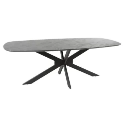 WoonStijl Eetkamertafel 215 deens ovaal zwart bruin