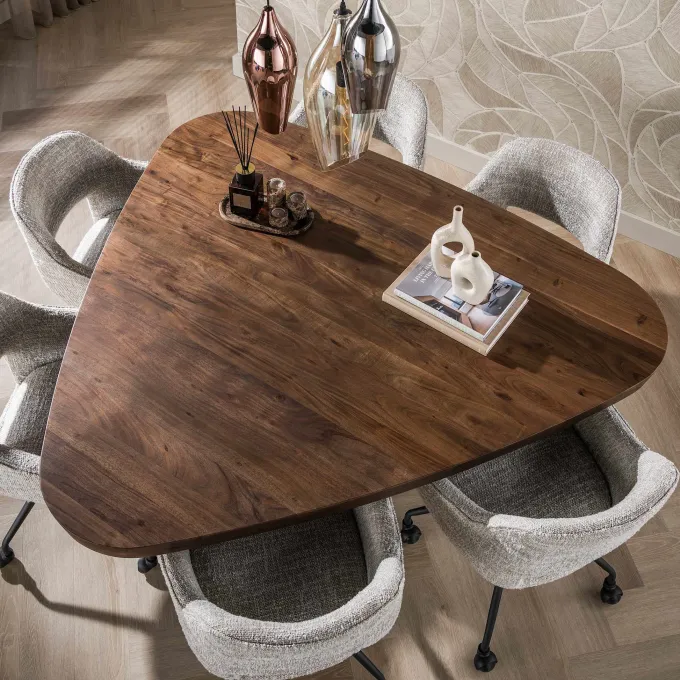 WoonStijl Eettafel Arcadia triangle 165cm Acacia bruin