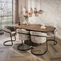 WoonStijl Eettafel Central Deens ovaal 215 cm acacia bruin