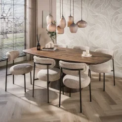 WoonStijl Eettafel Central Deens ovaal 215 cm acacia bruin