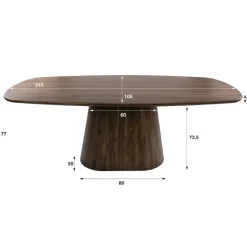 WoonStijl Eettafel Central Deens ovaal 215 cm acacia bruin