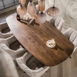 WoonStijl Eettafel Central Deens ovaal 215 cm acacia bruin