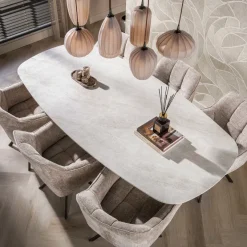 WoonStijl Eettafel Ceramo Centro deens ovaal 215cm Taj Mahal