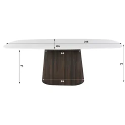 WoonStijl Eettafel Ceramo Centro deens ovaal 215cm Taj Mahal