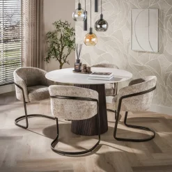 WoonStijl Eettafel Ceramo Centro rond Ø120cm Taj Mahal