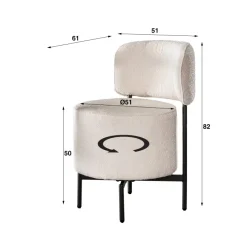 WoonStijl Eettafelstoel cocktail draaibaar Boucle grijs