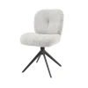 WoonStijl Eettafelstoel Comfort draaibaar Boucle Zilver