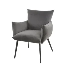 WoonStijl Eettafelstoel Lobby velvet antraciet