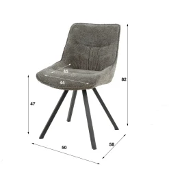 WoonStijl Eettafelstoel Plooi Boucle taupe