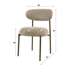 WoonStijl Eettafelstoel Round Cargo zand - frame bruin