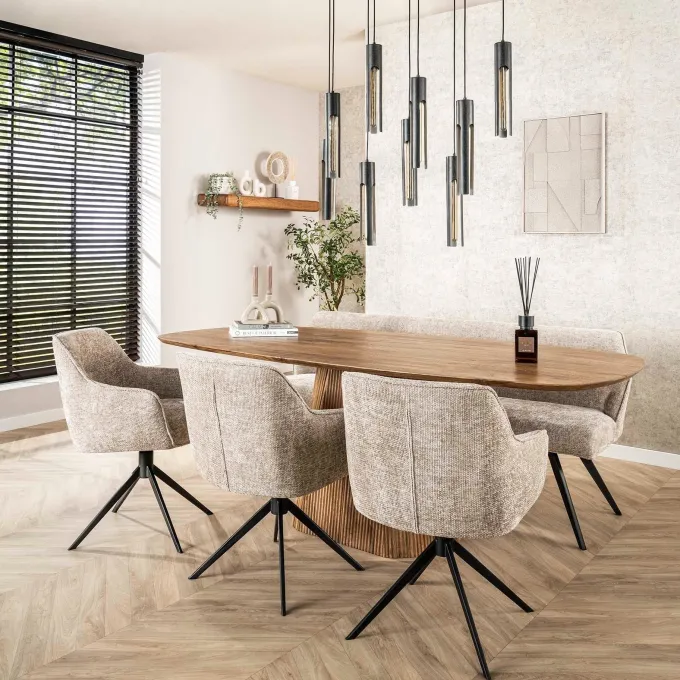 WoonStijl Eettafel Wave centrale poot 215 cm