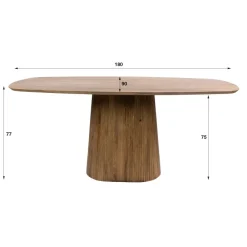WoonStijl Eettafel Wave Centro Deens ovaal 180cm Massief mango zand