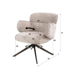 WoonStijl Fauteuil Flex draaibaar Hoven zand-bruin