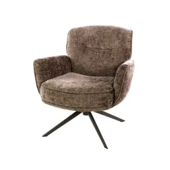 WoonStijl Fauteuil Forza draaibaar Hoven champagne - bruin onderstel