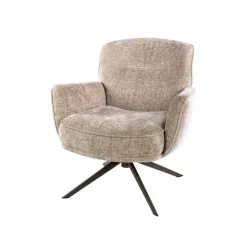 WoonStijl Fauteuil Forza draaibaar Hoven zand - bruin onderstel